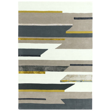 Matrix MAX62 Rhombus Modern Geometric Hand-Woven High-Density Soft Textured Shimmer Wool & Viscose Blend Mustard/Multi Rug-Asiatic Carpets-Rug Love - The Most Loved Rug Store